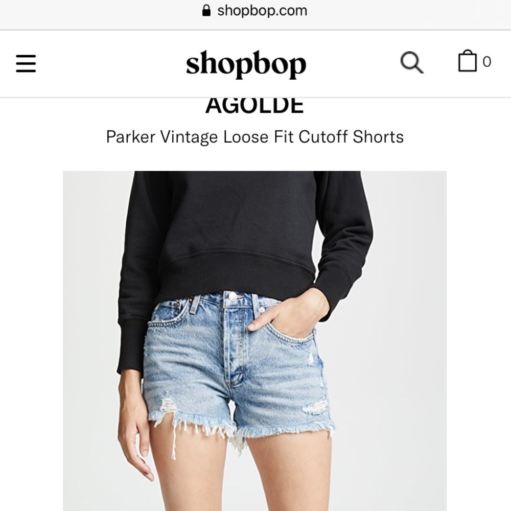 Agolde Parker Vintage loose fit cutoff jean shorts